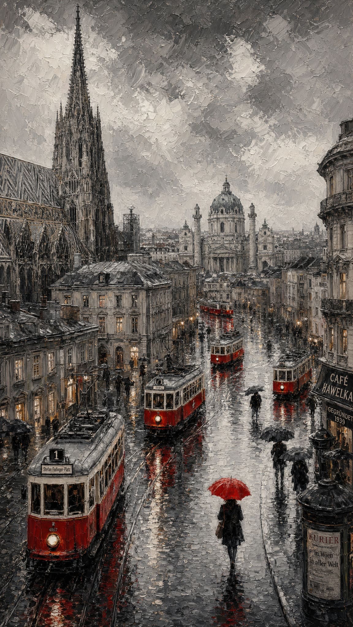 Model: Nano Banana 2 An impasto oil painting depicting a European city …