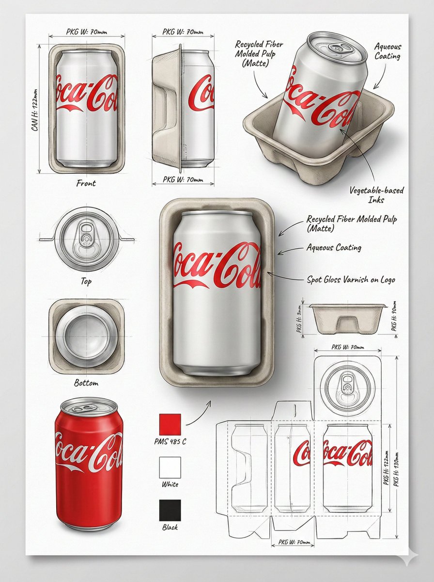 Using the attached image, create a professional industrial packaging de…