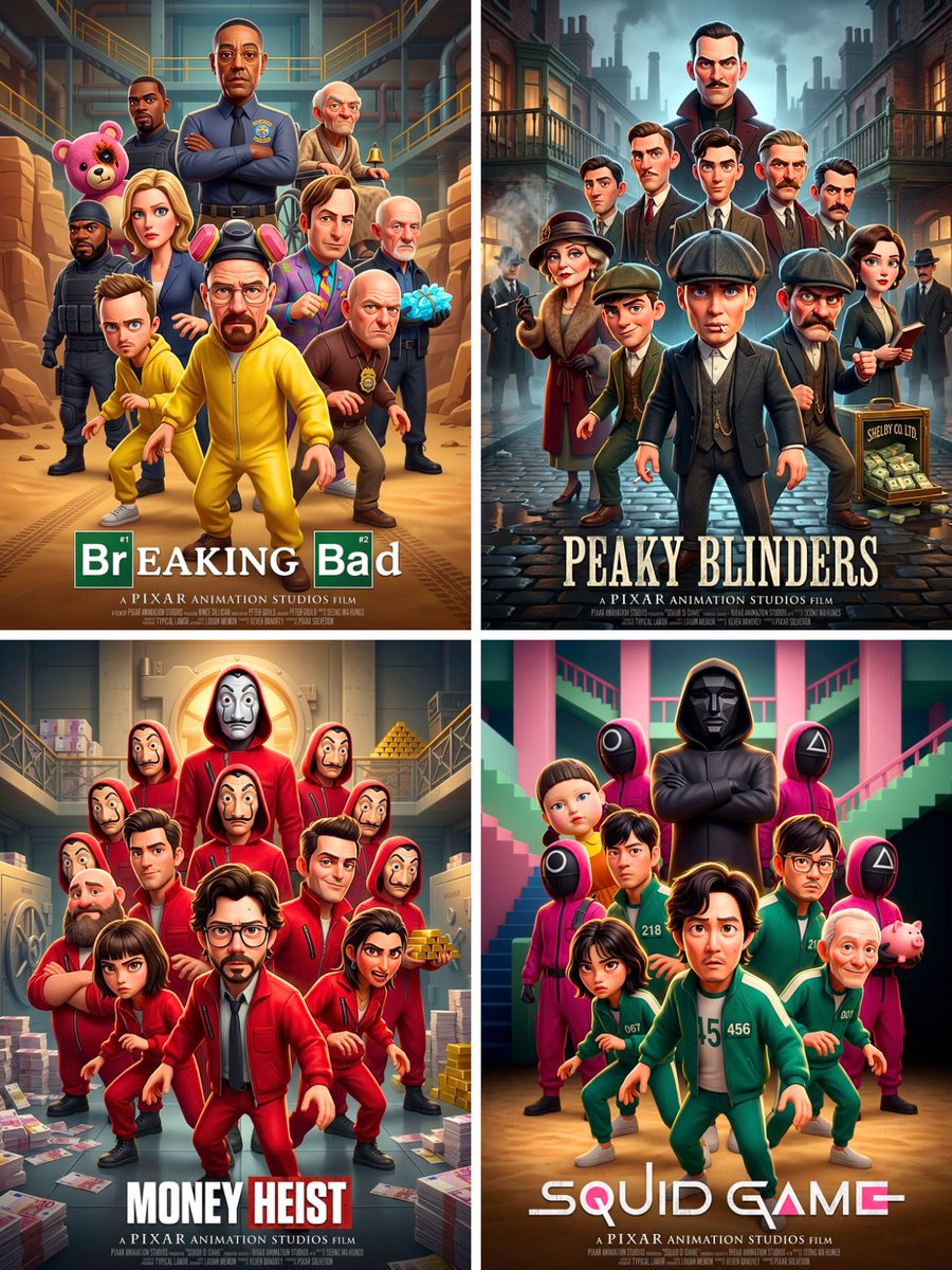 Pixar 3D CGI animated movie poster style, ensemble cast featuring the m…