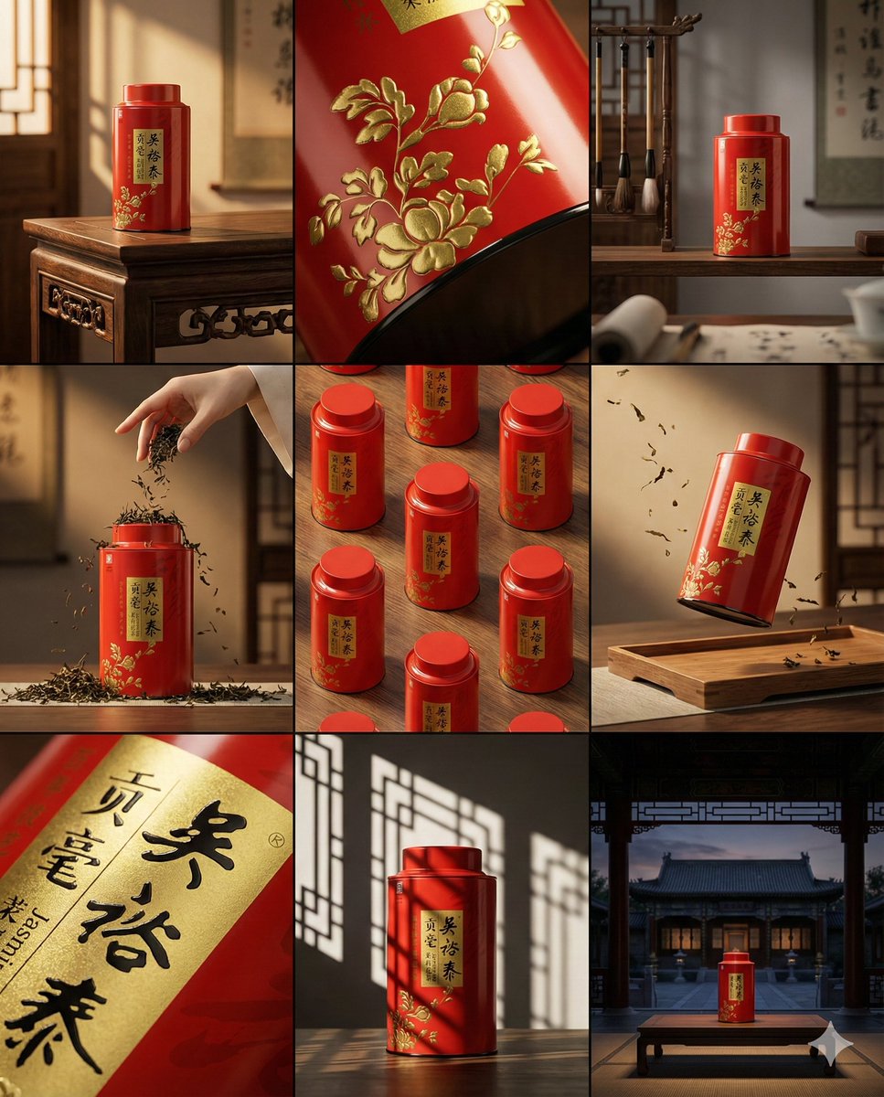 A clean 3×3 storyboard grid with nine equal-sized panels and an overall…