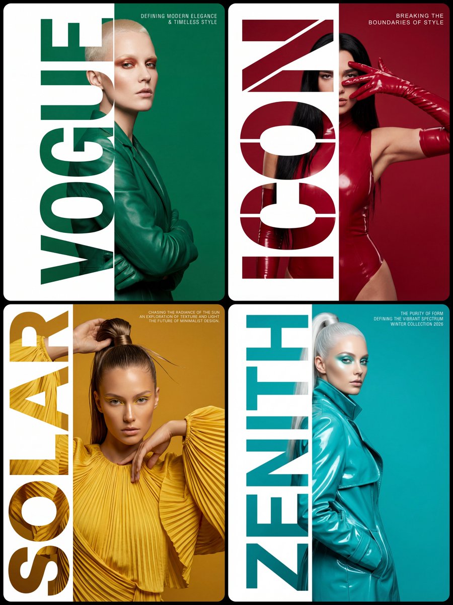 Style & Composition: High-fashion editorial typography poster with a st…