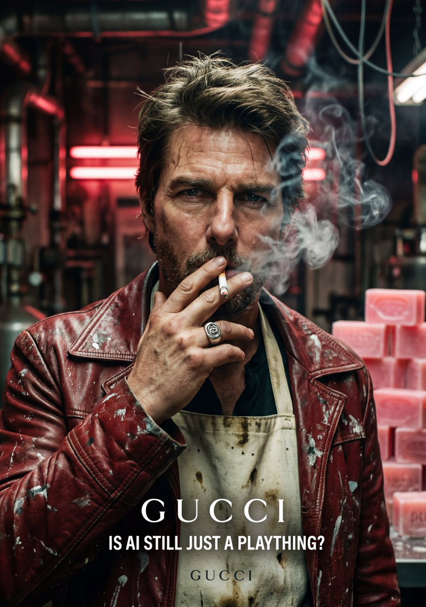A highly detailed, cinematic portrait of Tom Cruise, featuring a gritty…