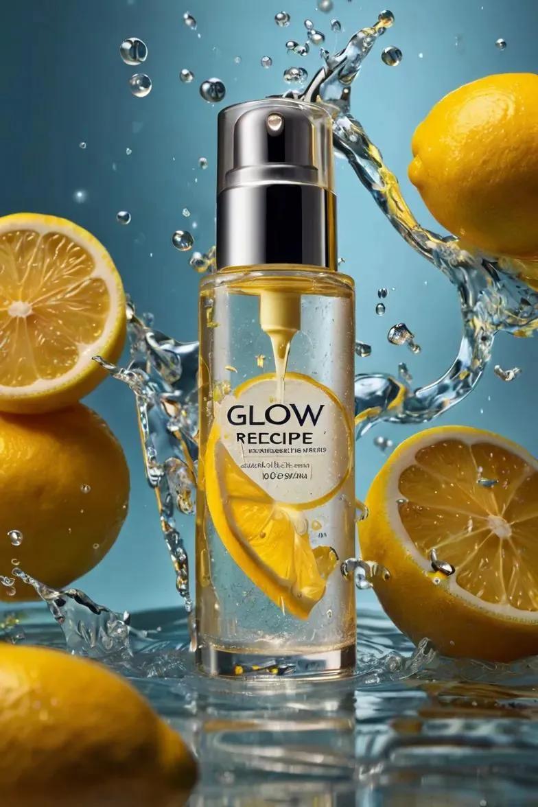 Ultra-realistic skincare advertising photography featuring a frosted ci…