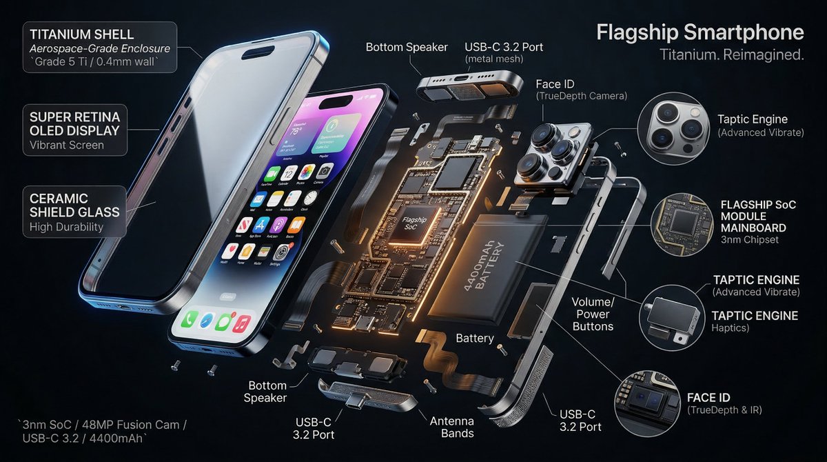 Hyperrealistic 3D radial exploded view of [PRODUCT] [NUMBER] components…