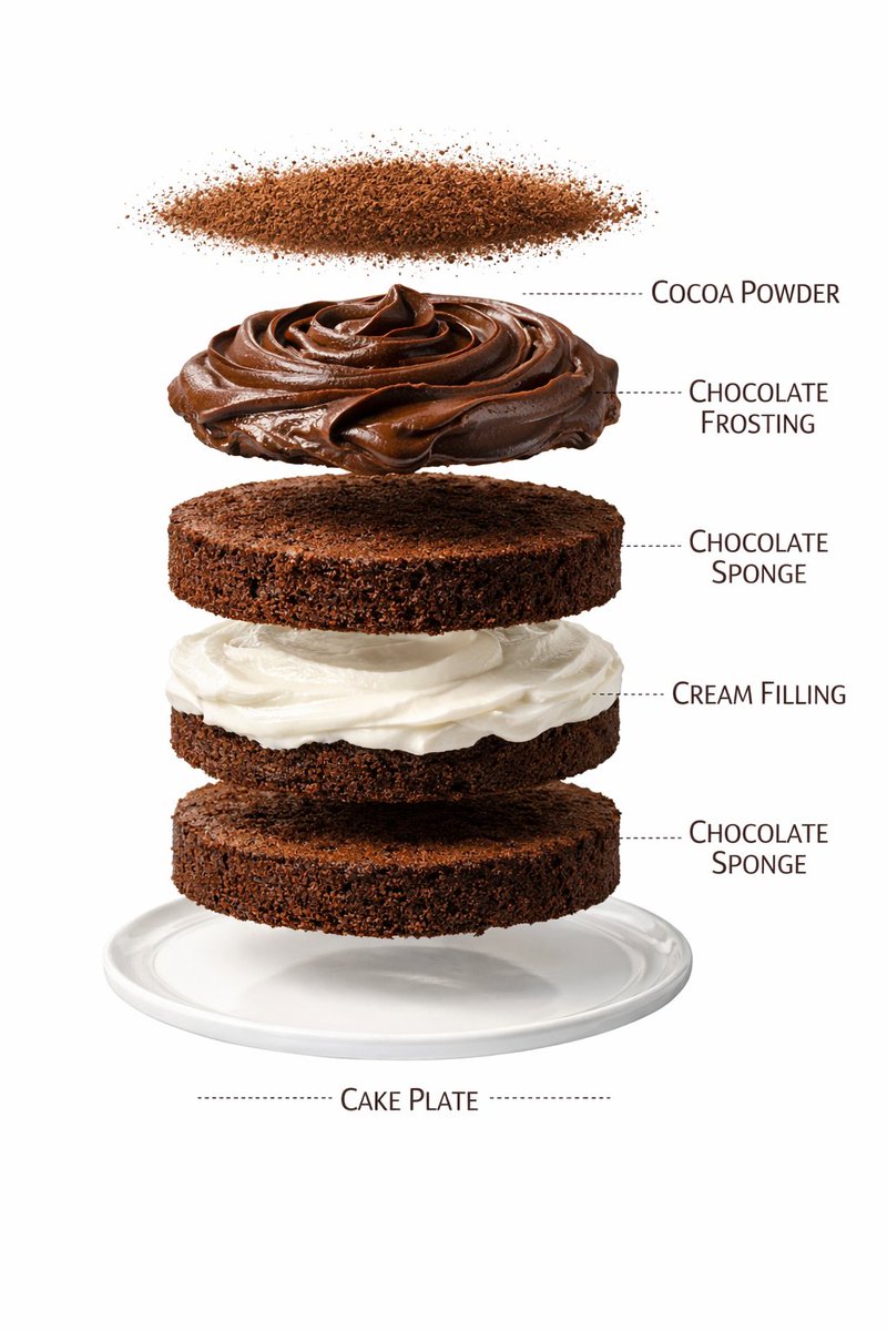 Ultra-realistic premium food photography of a layered chocolate cake on…