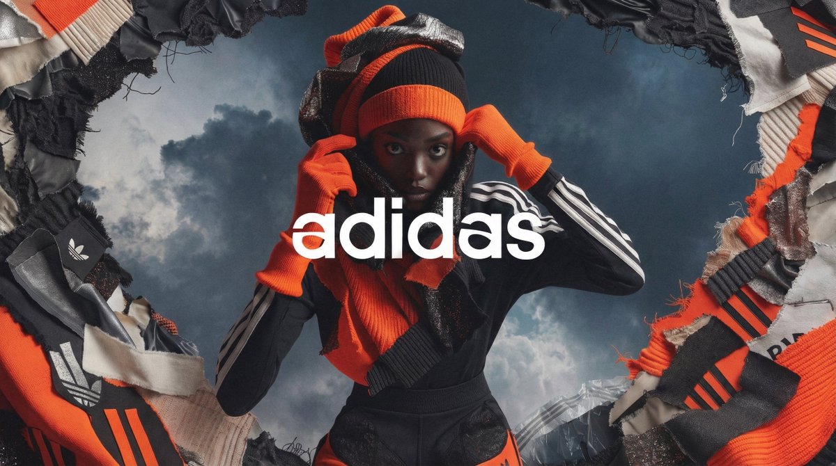 [BRAND]. A high fashion campaign poster. A model with a strong expressi…