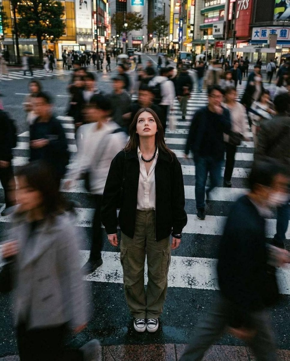 Cinematic street photography capturing a moment in motion with a crowd …