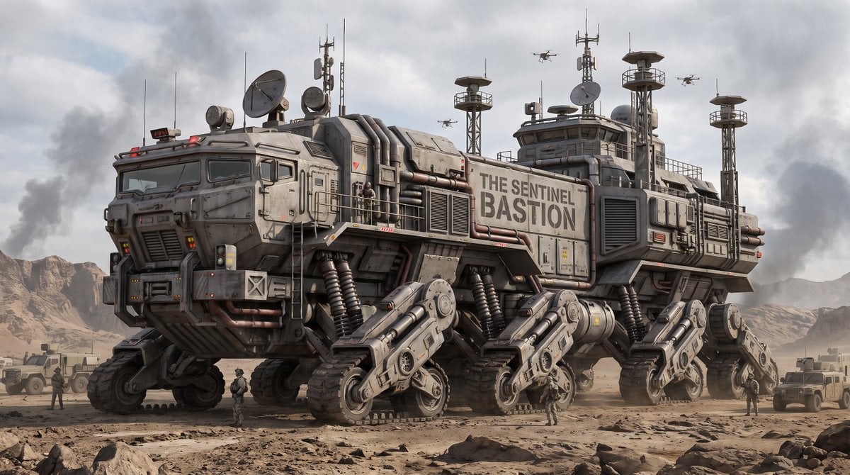 TITLE: The Sentinel Bastion Mobile Security Command Fortress A massive …