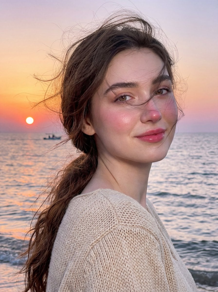 Create an image using the exact same face as the reference image (100% …