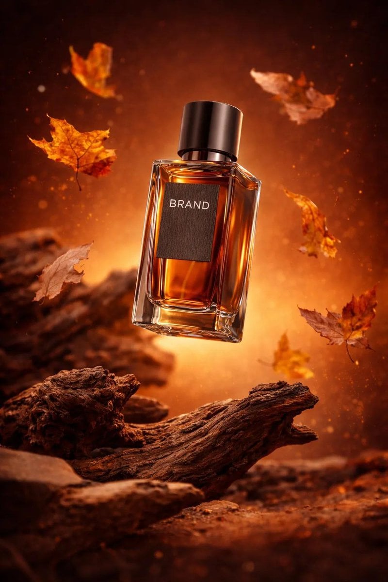 Ultra-realistic luxury perfume product shot (9: 16, 4K). A clear rectan…