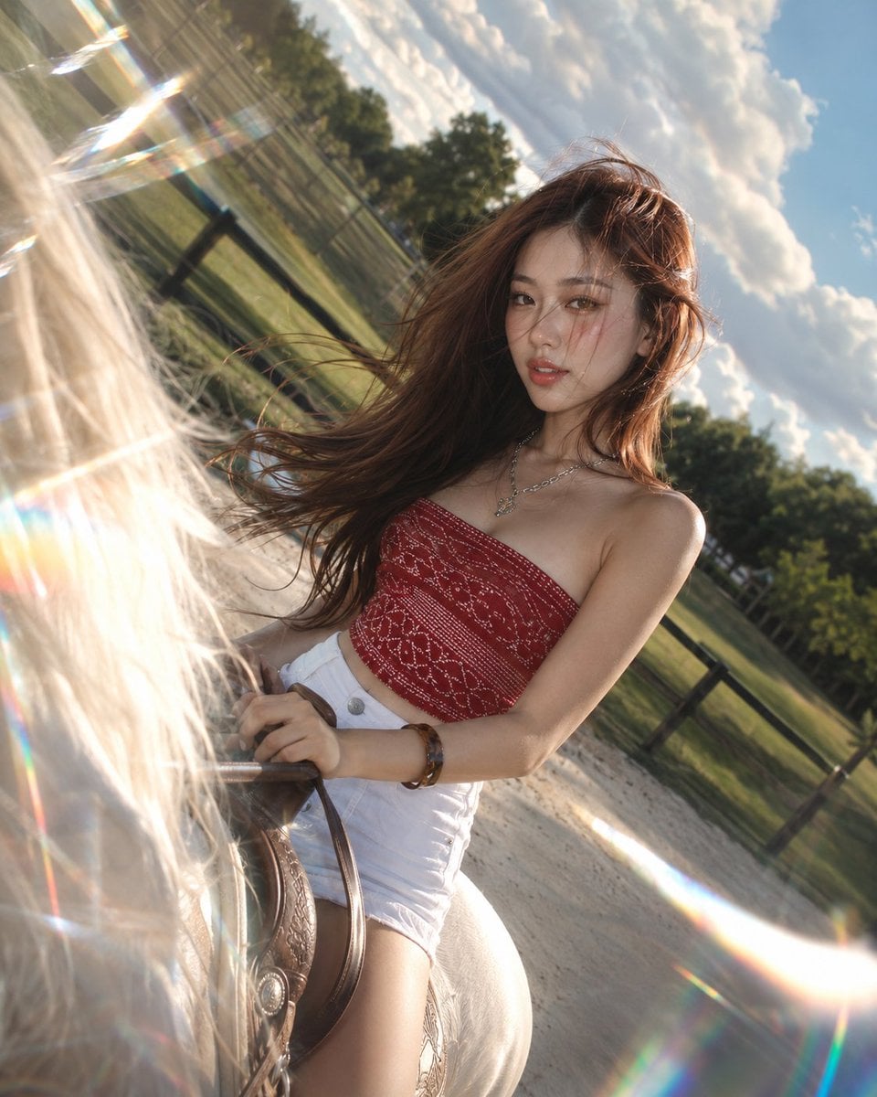 An ultra-realistic, high-end lifestyle portrait of a beautiful young wo…
