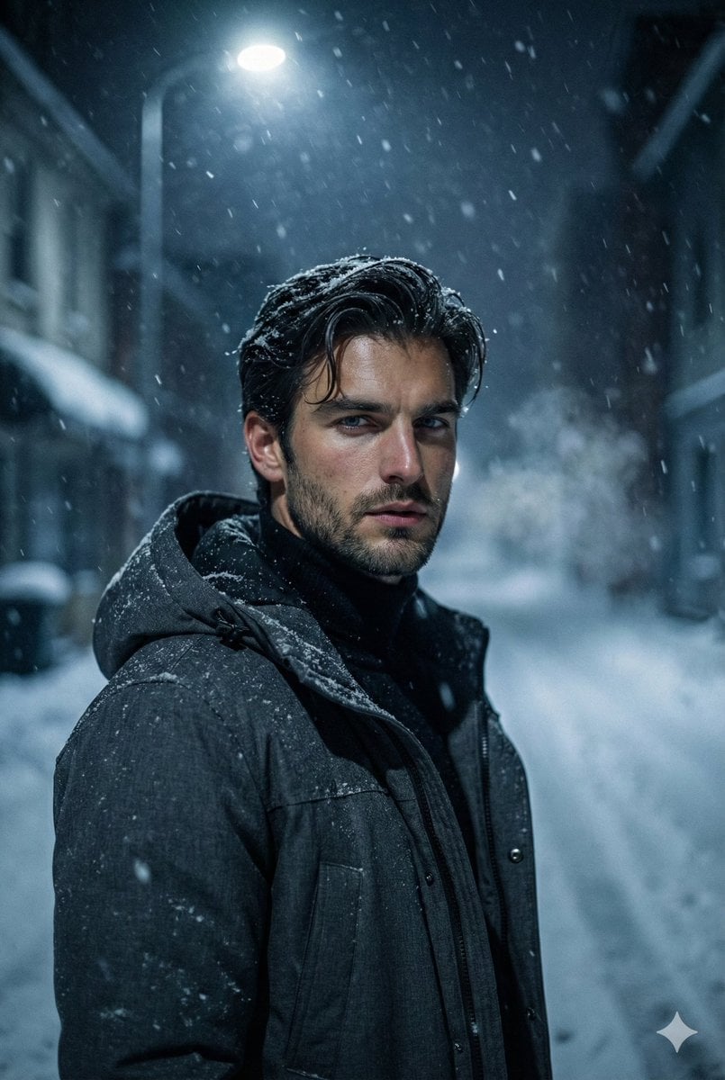 Ultra realistic cinematic portrait of a young man with sharp masculine …