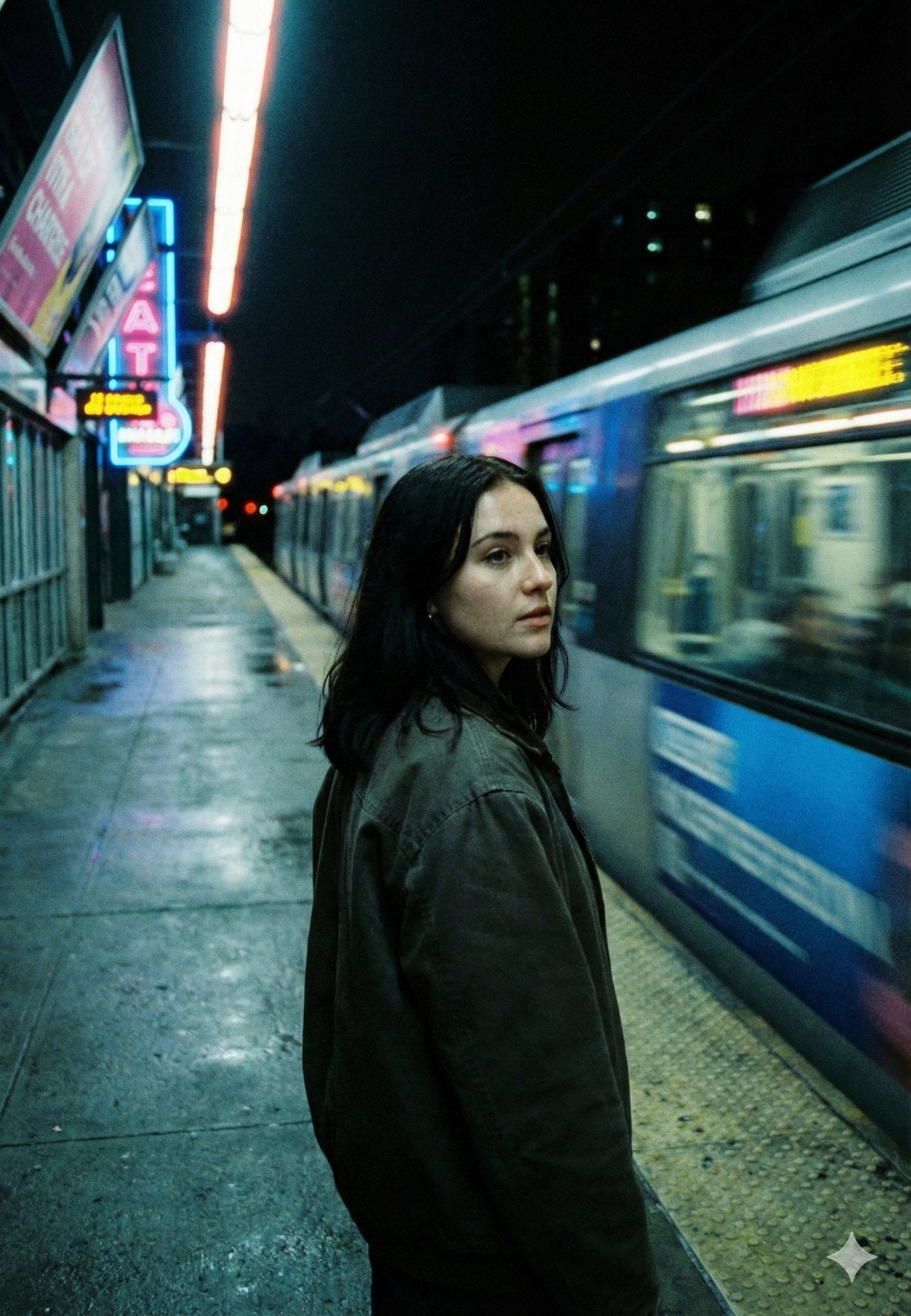 { "model": "Nano Banana Pro", "scene": "Underground metro platform at n…