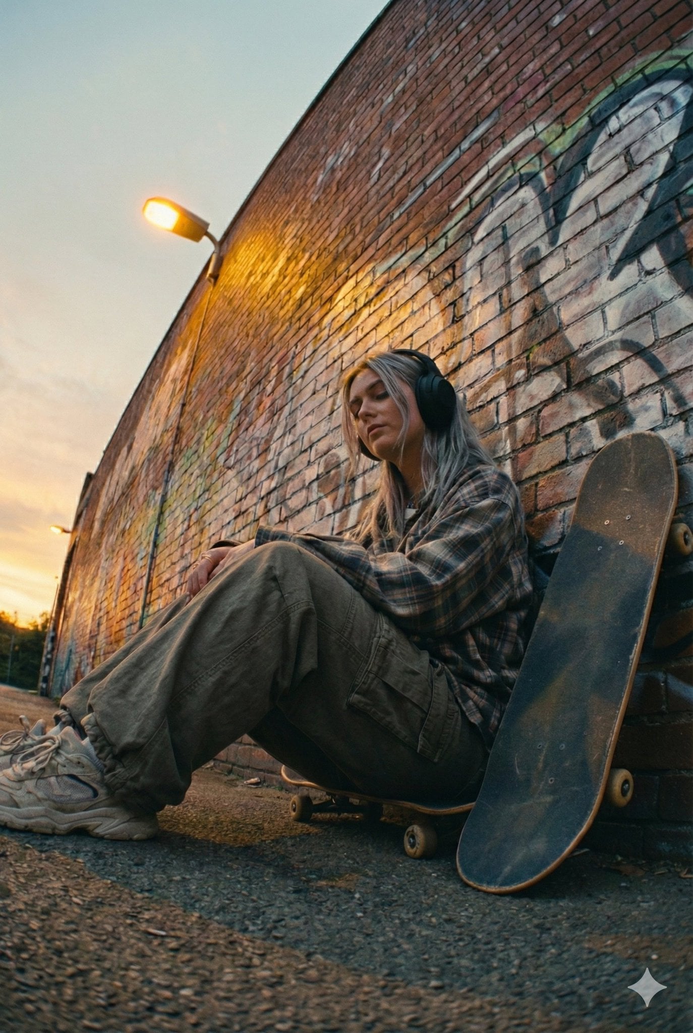{ "model": "Nano Banana Pro", "scene": "Urban street corner at dusk bes…