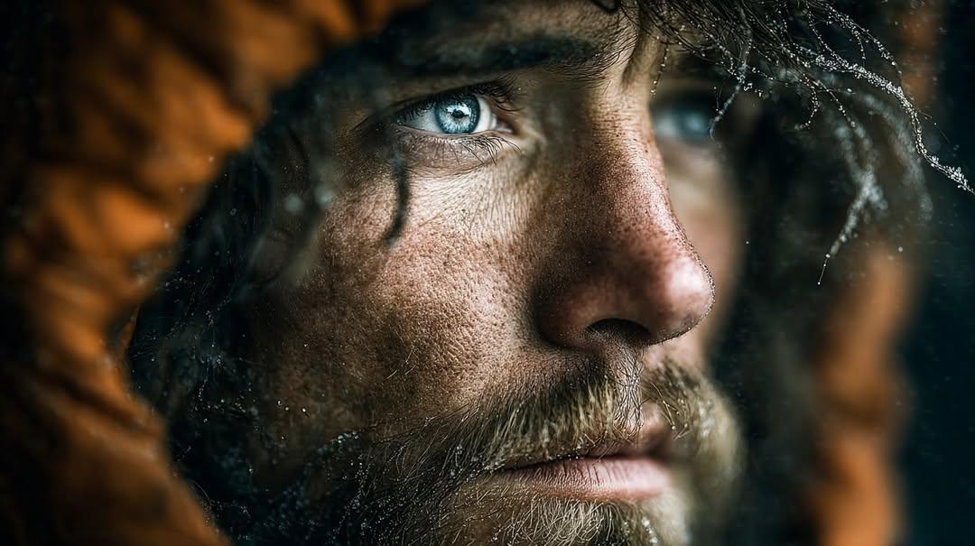 { "Objective": "Create an intense cinematic close-up portrait conveying…