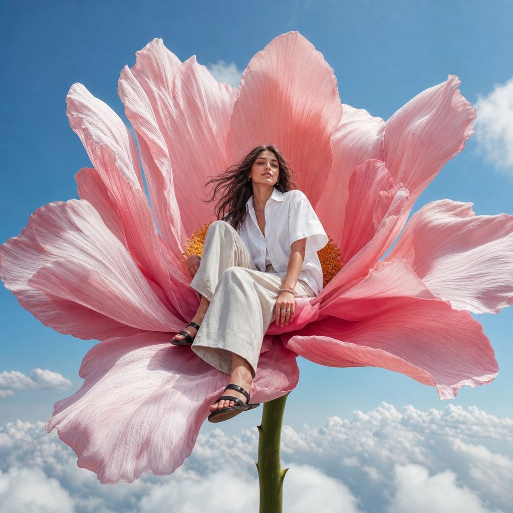 photorealistic high-fashion editorial image, vertical 4:5. A young adul…