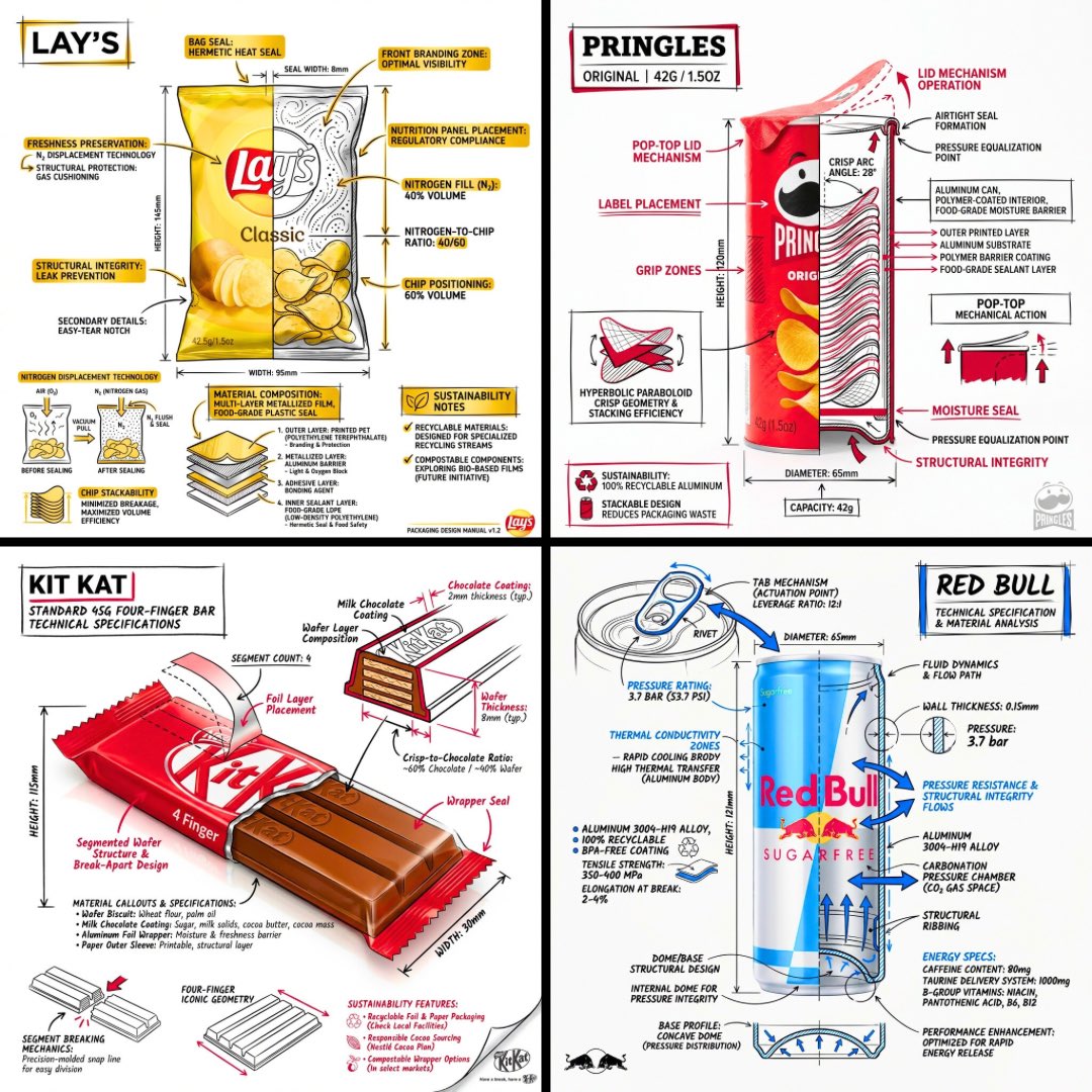 Create a branded technical infographic of a [SNACK], combining a realis…