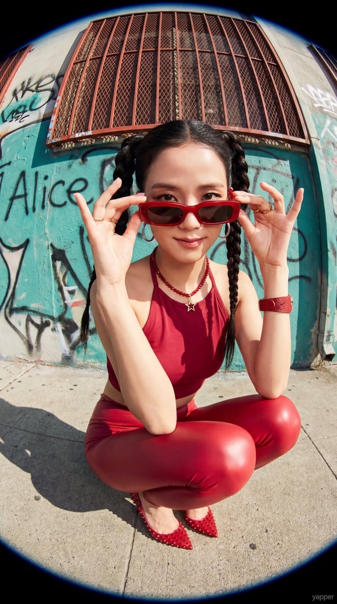 Generate a highly detailed, photorealistic 8K streetwear fashion portra…