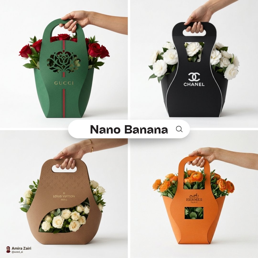 Minimalist branded flower packaging design for [brand], eco-friendly ca…