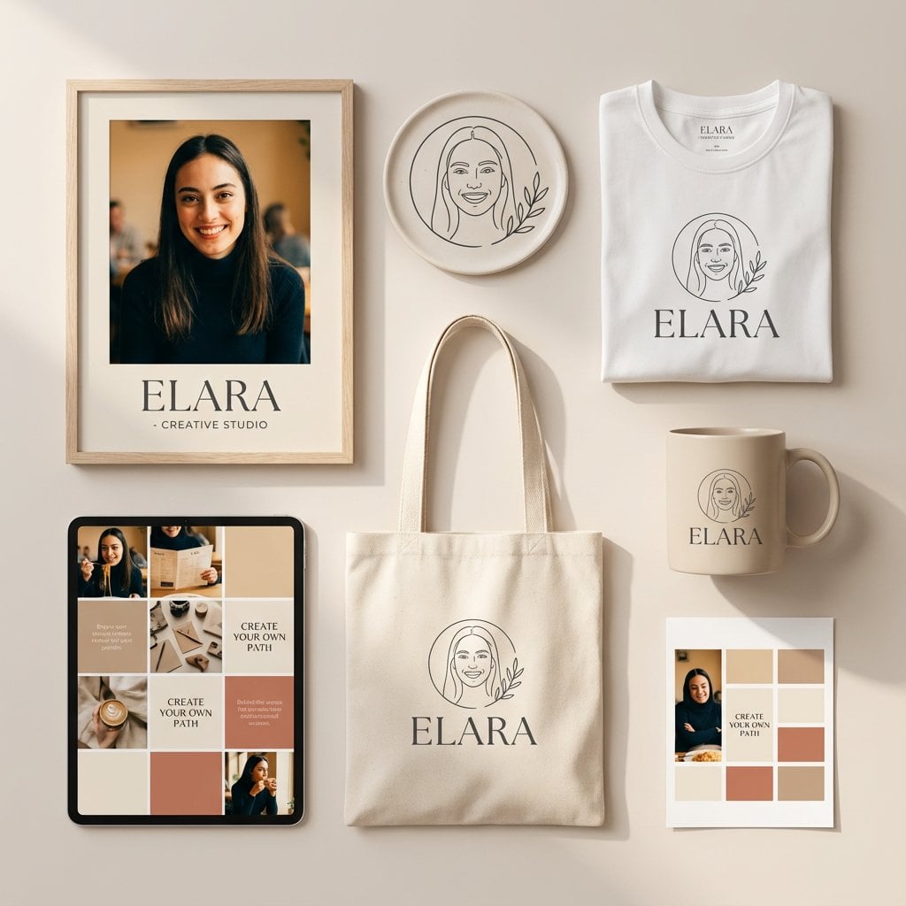 A clean, modern personal branding mockup featuring a cohesive visual id…