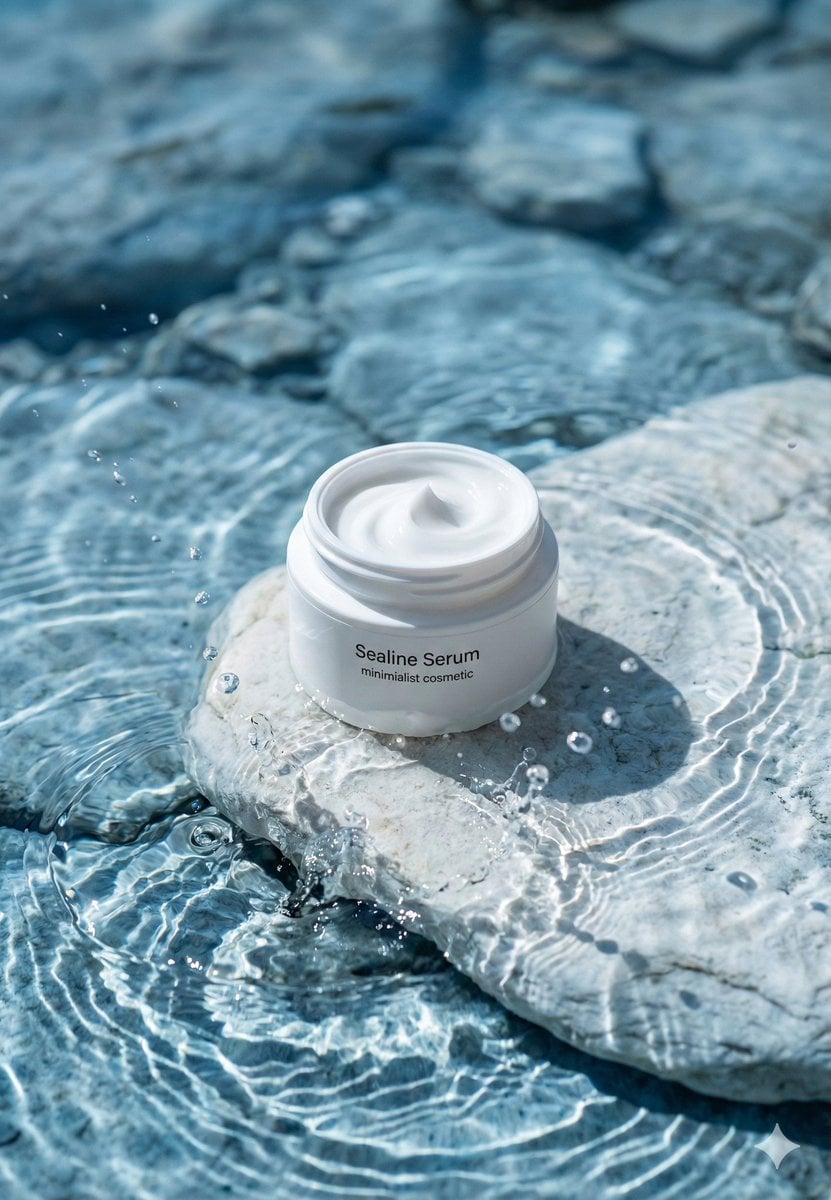 { "prompt": "A premium minimalist skincare product photography scene fe…