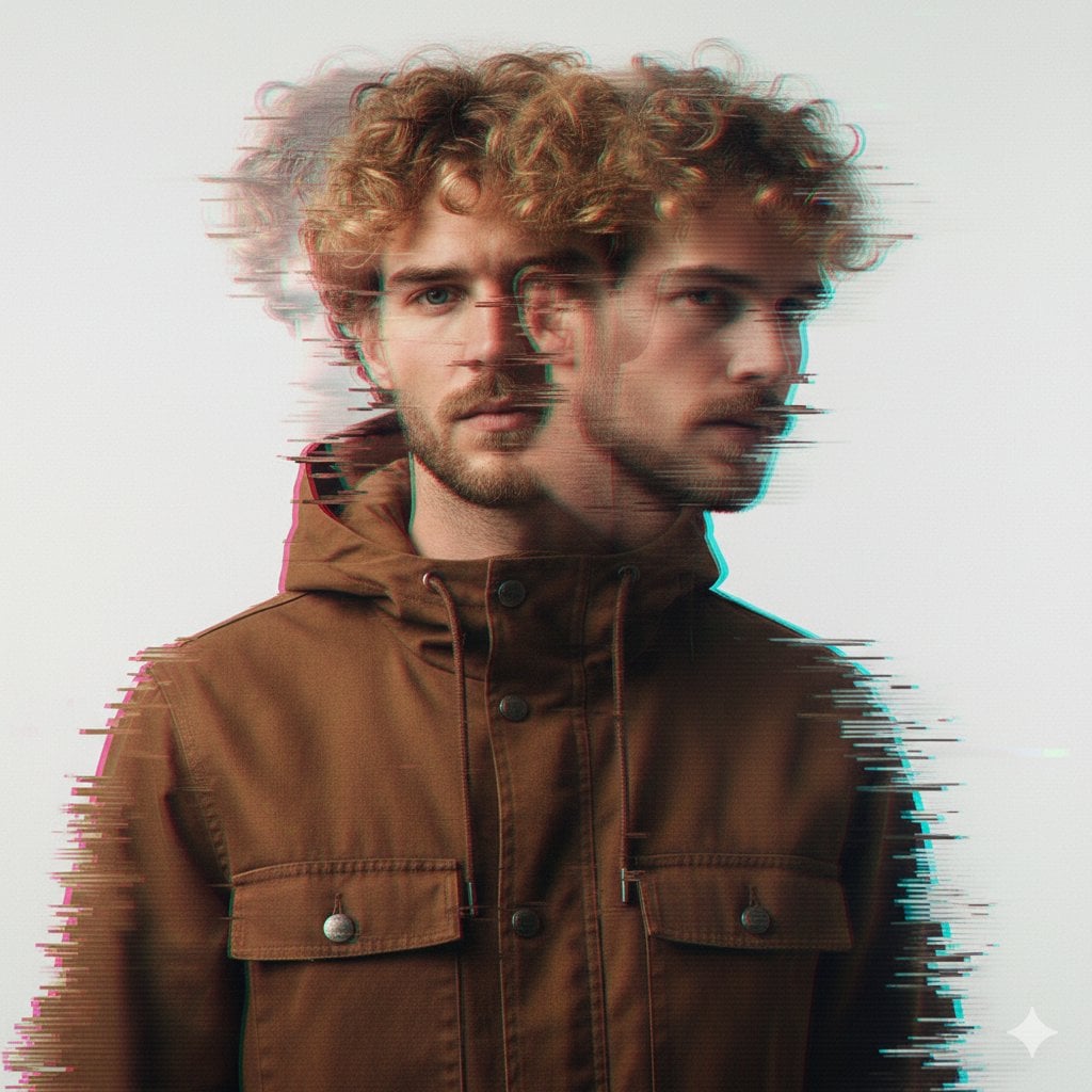 A double exposure, long exposure editorial photograph of a man Use imag…