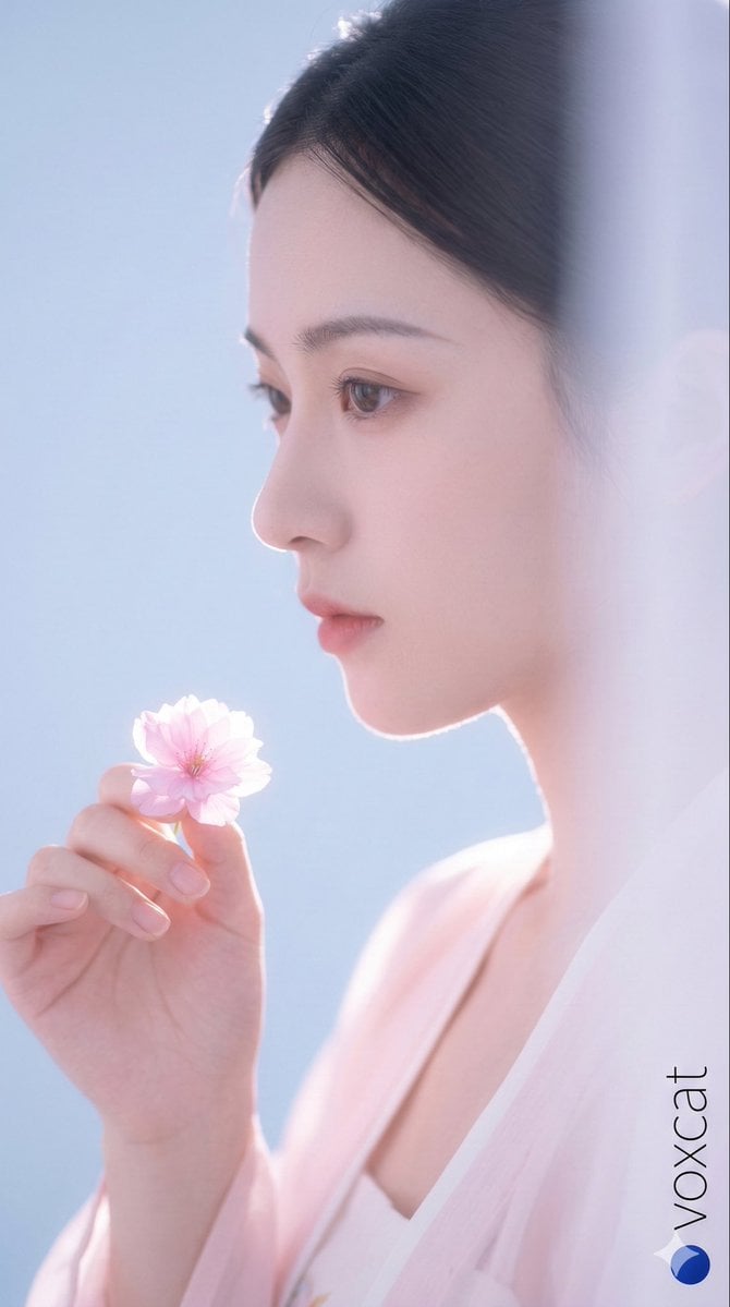 A cinematic half-body close-up portrait of an elegant and cool ancient …