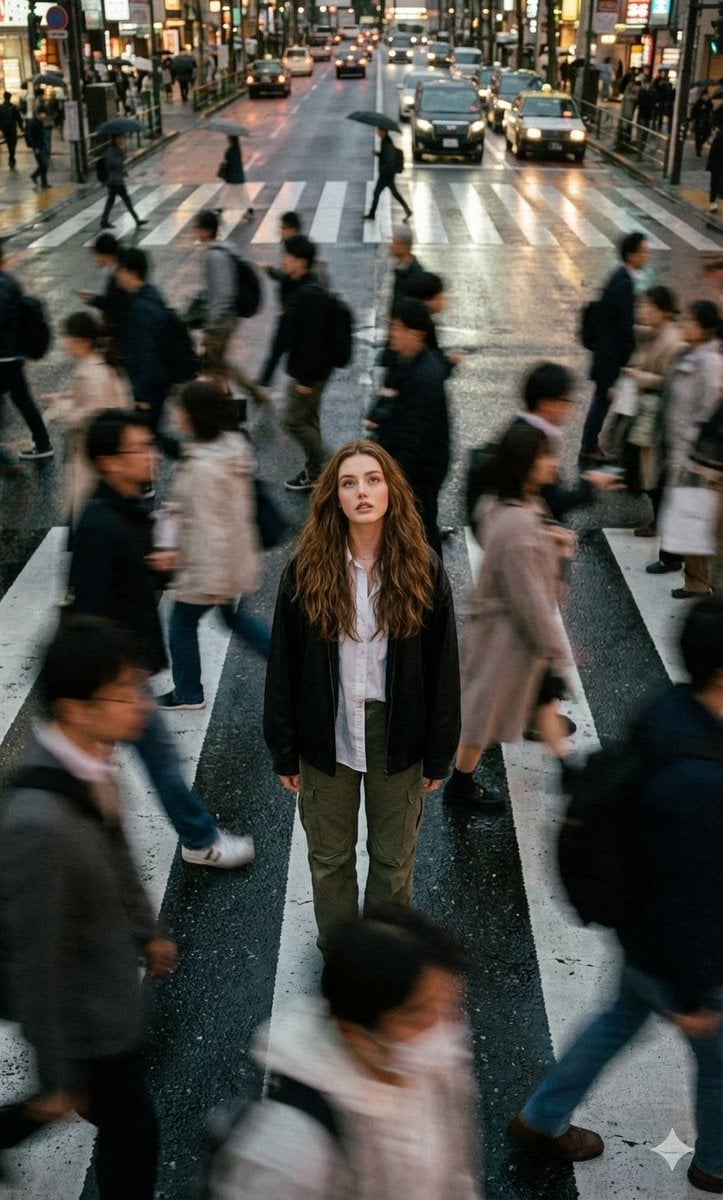 Cinematic street photography capturing a moment in motion with a crowd …