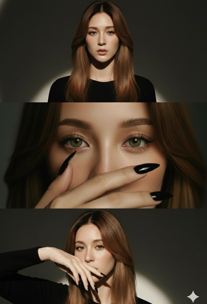 { "Objective": "Create a high-fashion editorial studio portrait present…