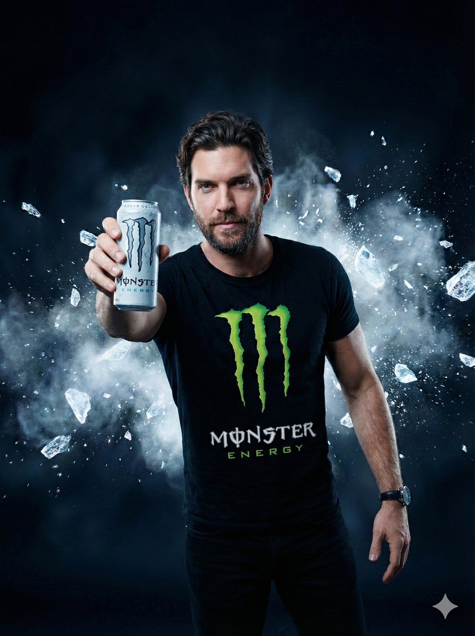 { "prompt": "A hyper-realistic commercial portrait of a rugged, handsom… 1
