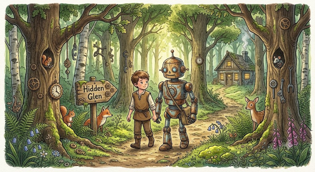 Create enchanting cinematic storybook illustrations with a soft blue, w… 3