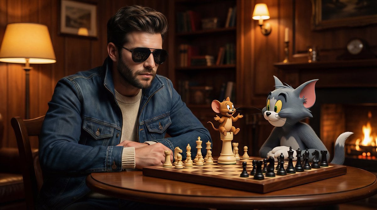 A cinematic, ultra-realistic scene of a stylish man wearing sunglasses …