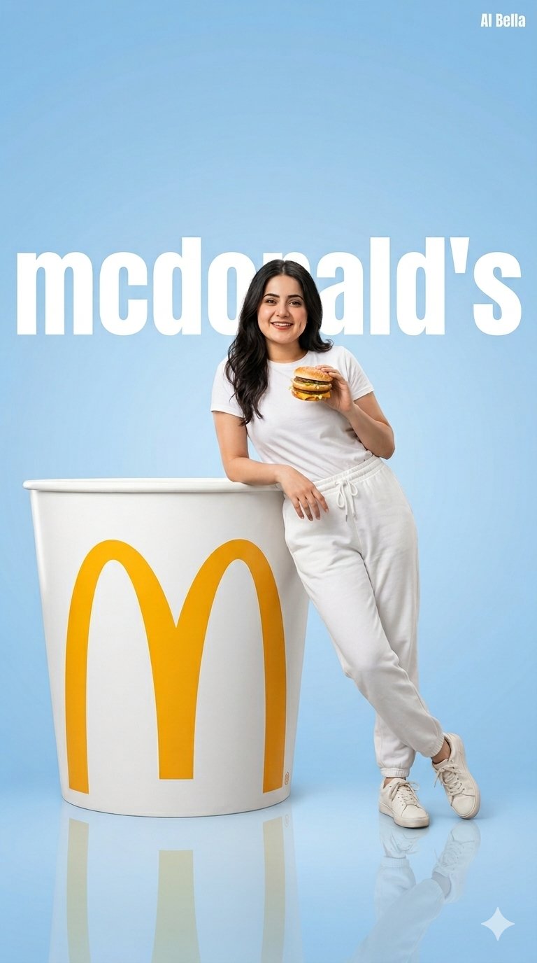 A minimalist ad featuring a large McDonald's bucket, with an ultra-clea…