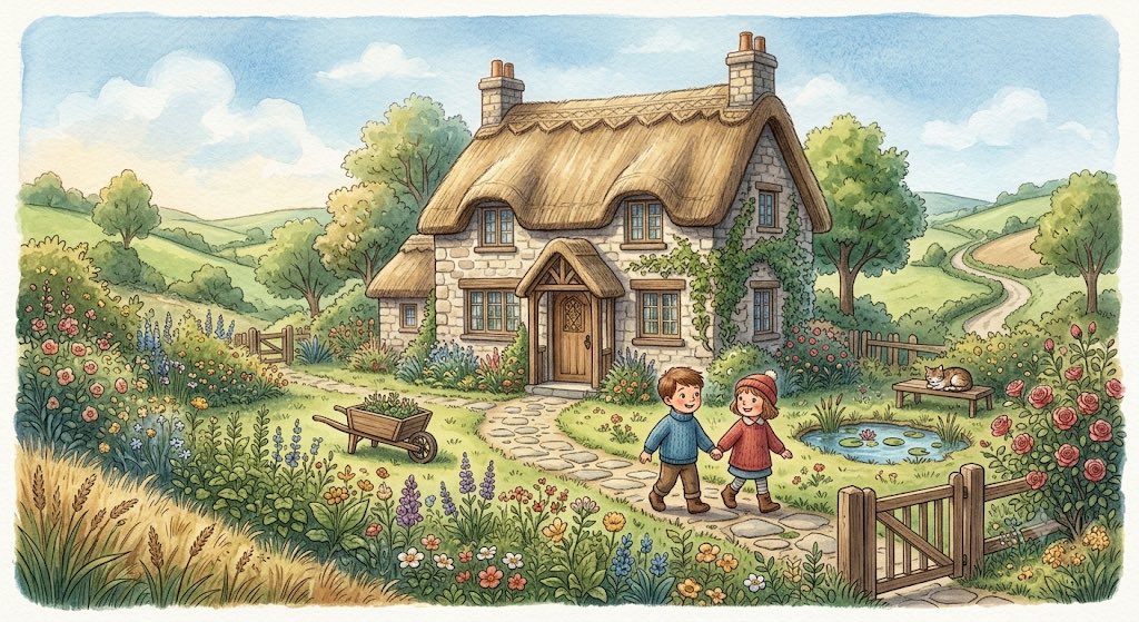 Create enchanting cinematic storybook illustrations with a soft blue, w…