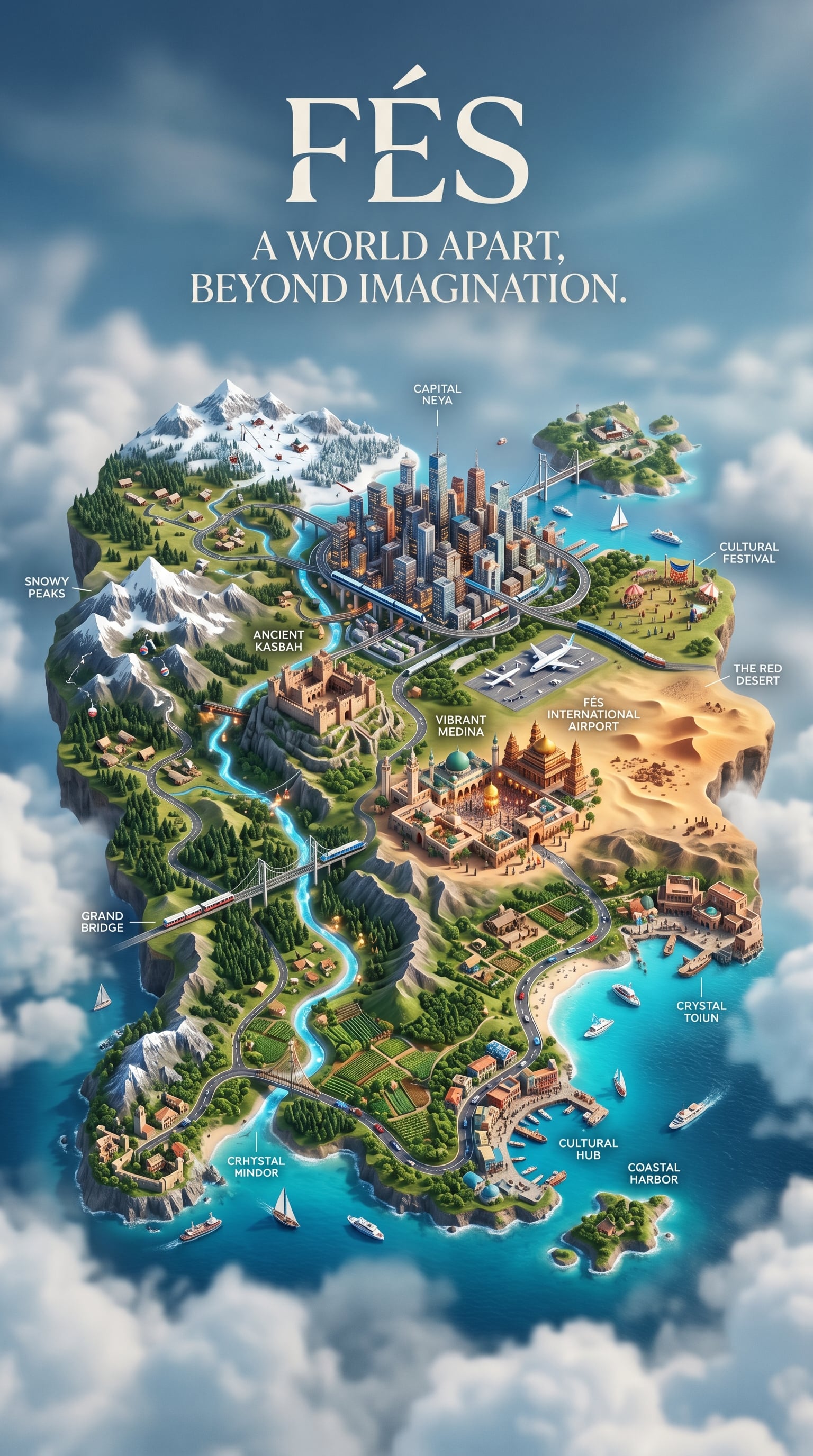 Create an ultra-detailed hyper-realistic 9:16 cinematic miniature world…