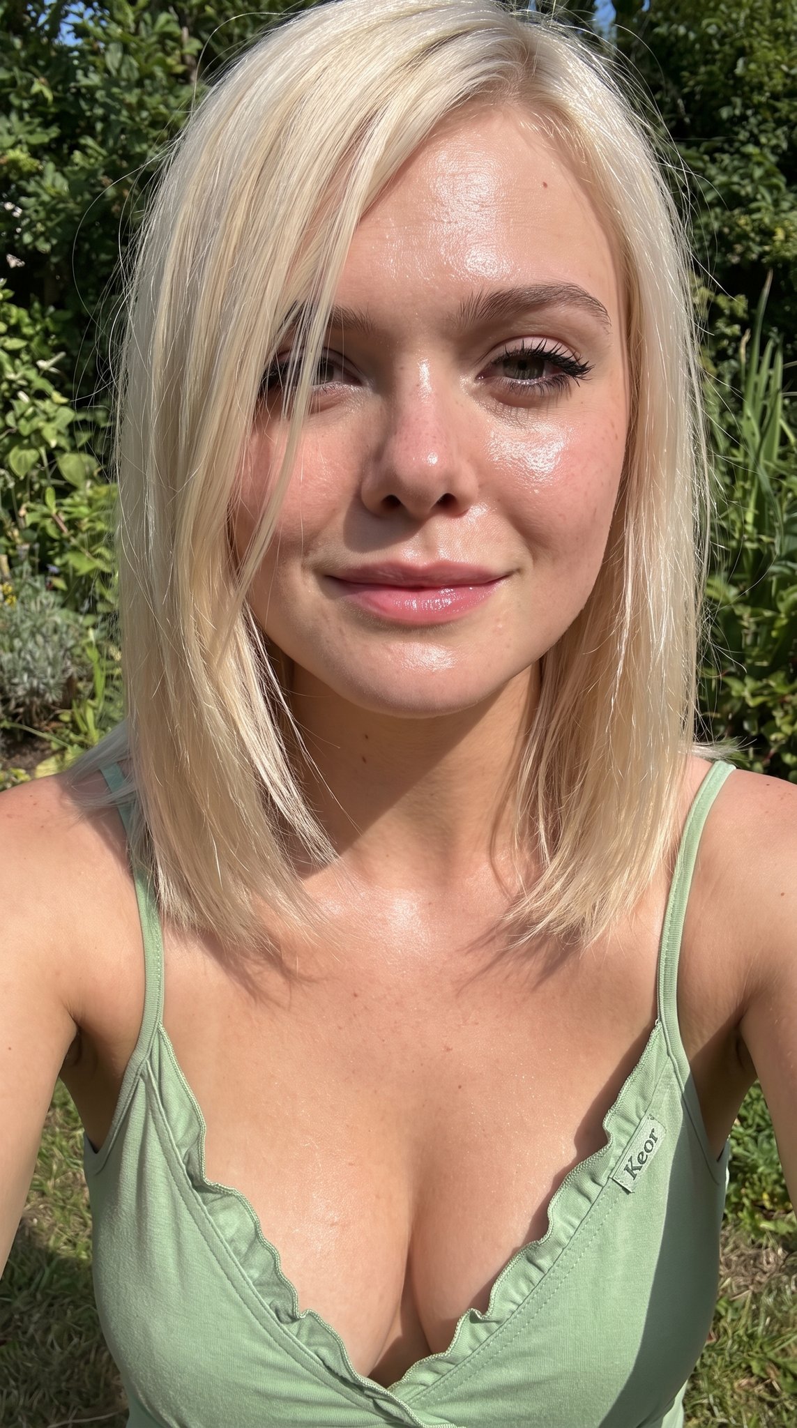 Photorealistic extreme close-up selfie of Emma Myers lookalike, fair to… 3