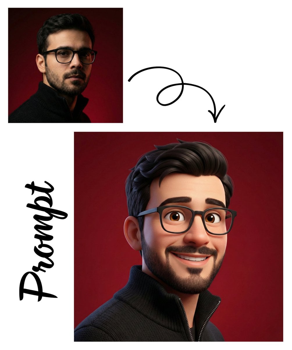 Create a high-quality 3D avatar of the person in the uploaded image wit…