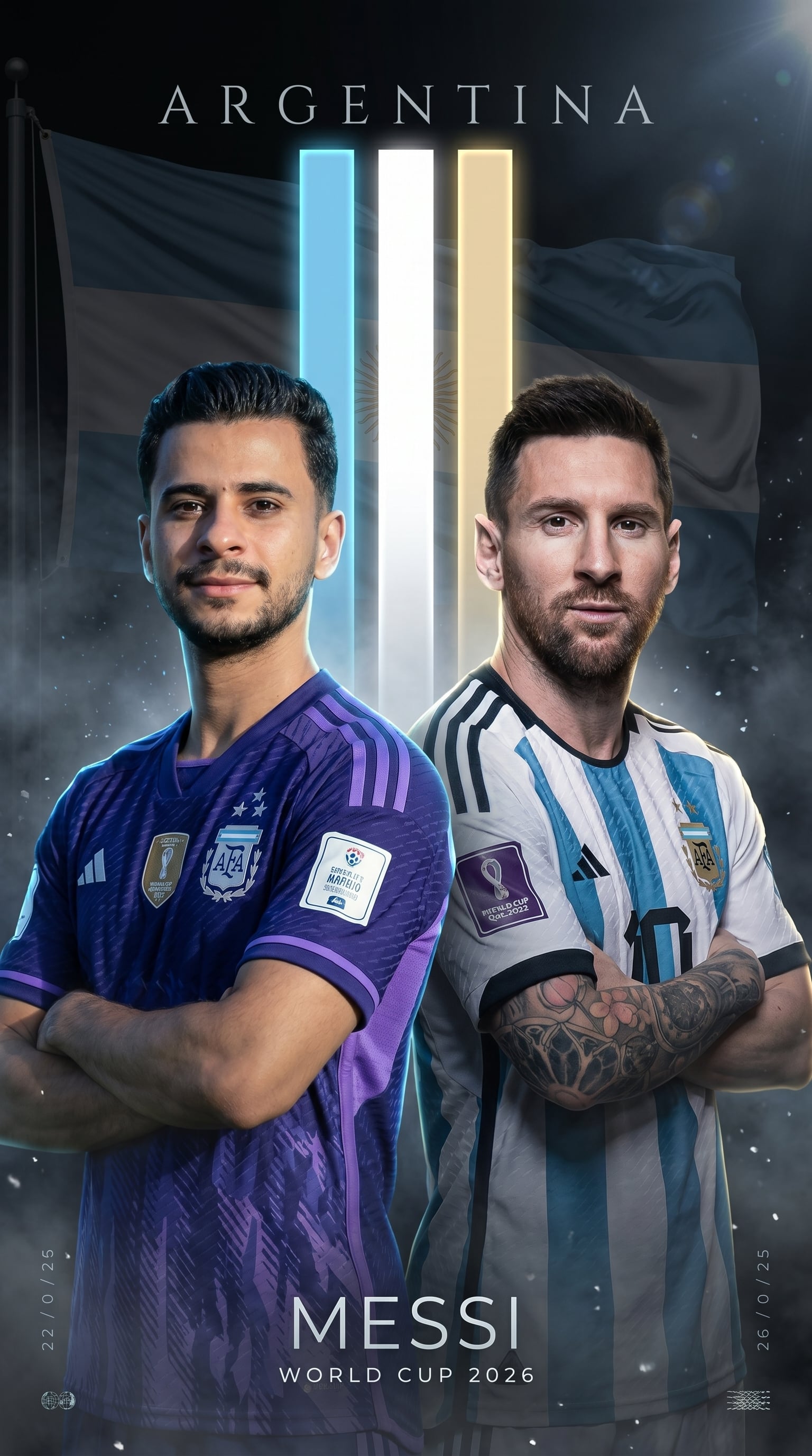Create a super cinematic hyper-realistic football poster In 4K Ultra HD…