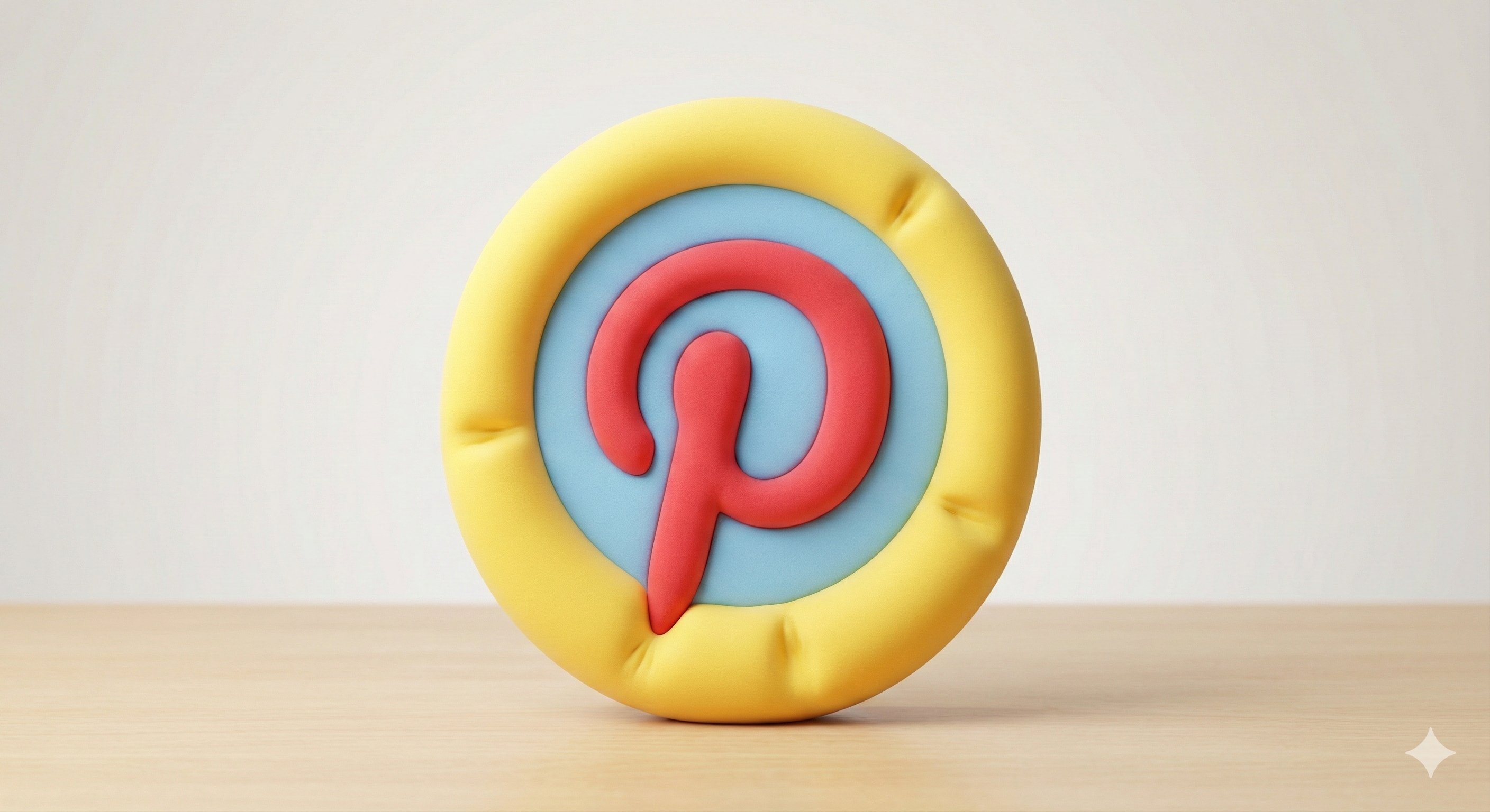 A playful yet photorealistic 3D render of the Pinterest logo, made from…