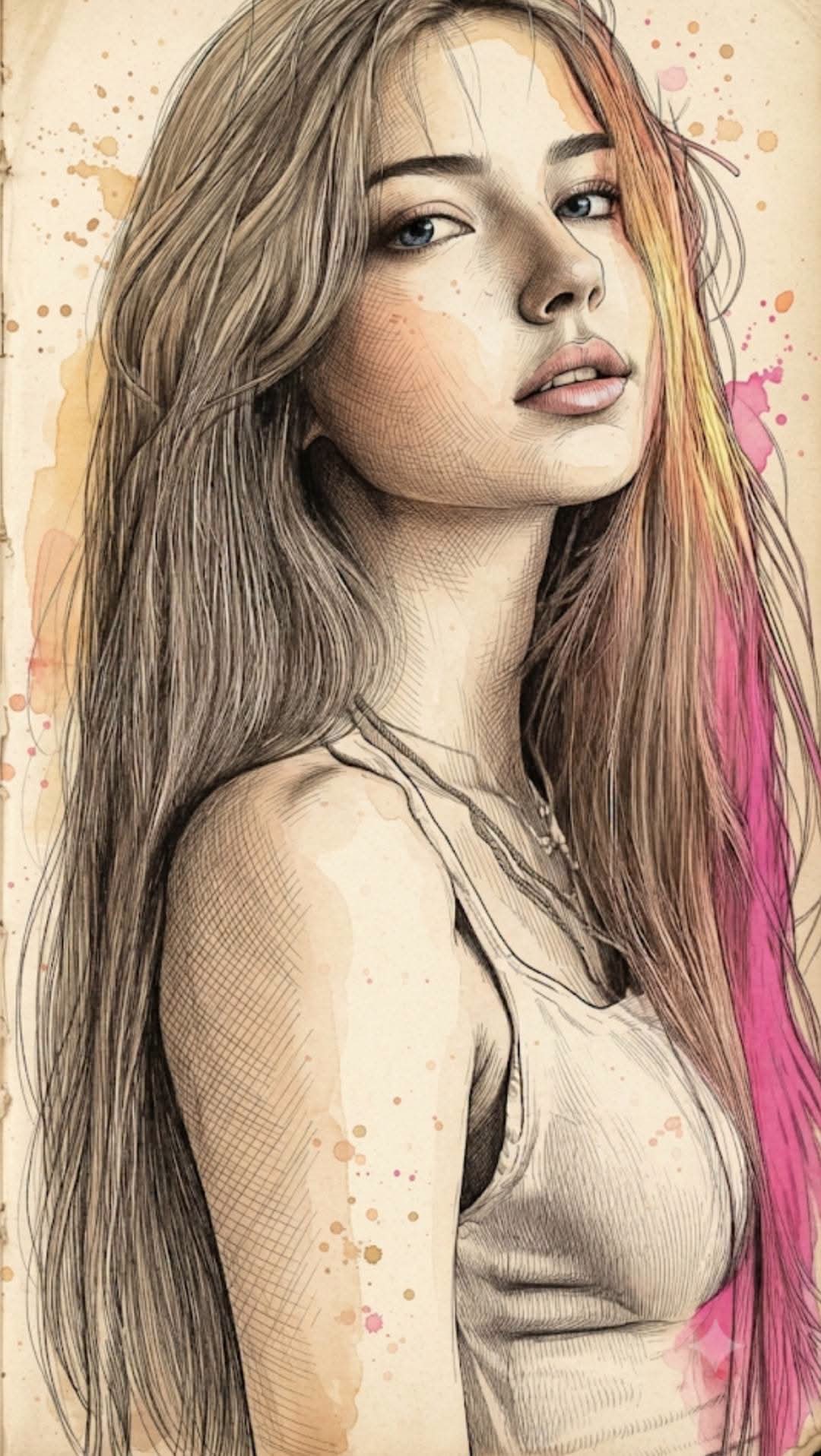 Ultra-realistic fine art portrait illustration with accurate human anat…
