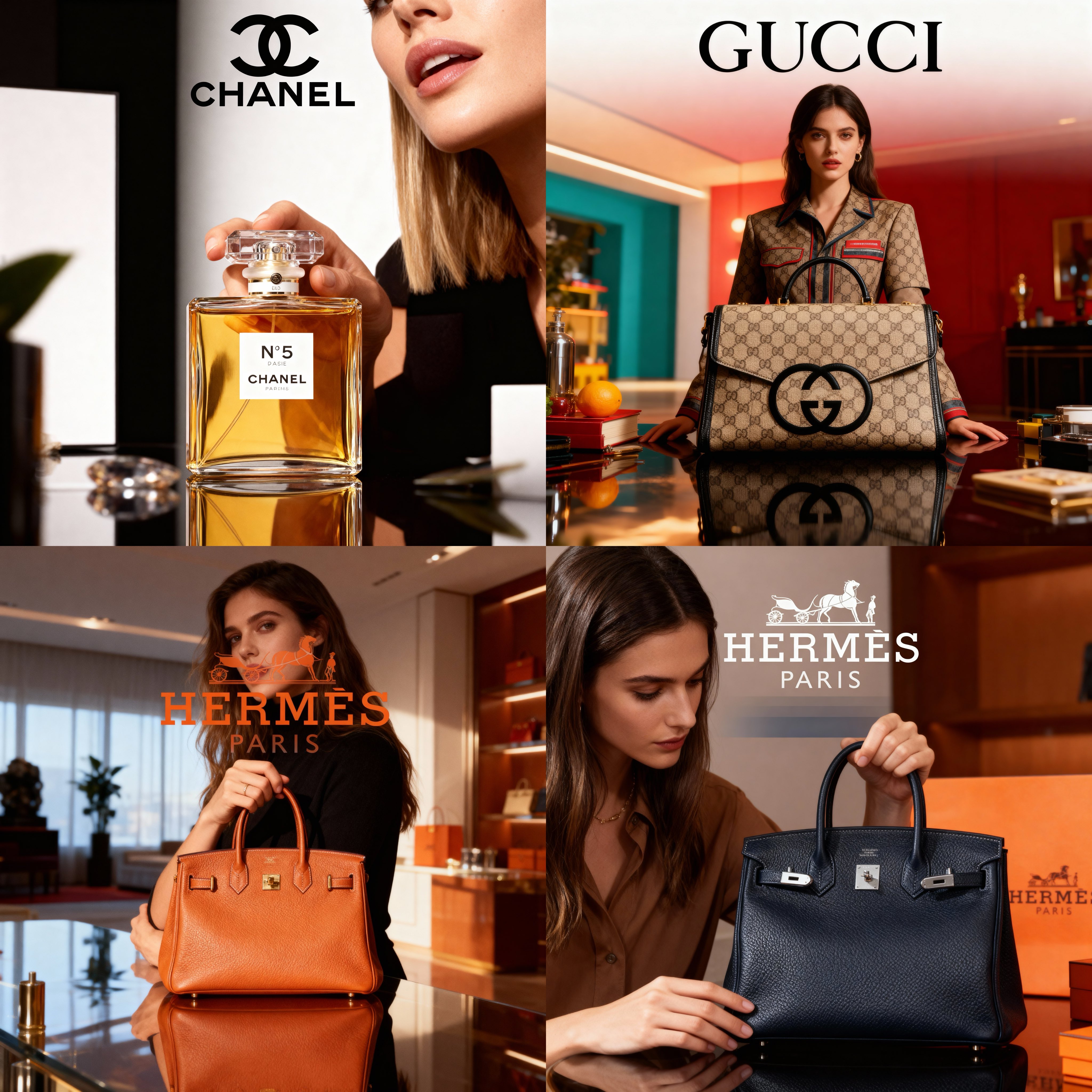 Ultra-realistic commercial photography for [female model using Chanel b…