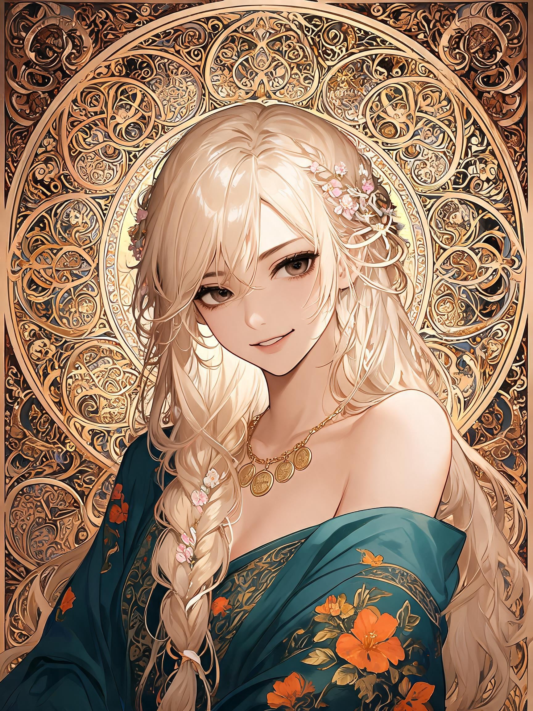 The visual style resembles a classical digital painting influenced by A…