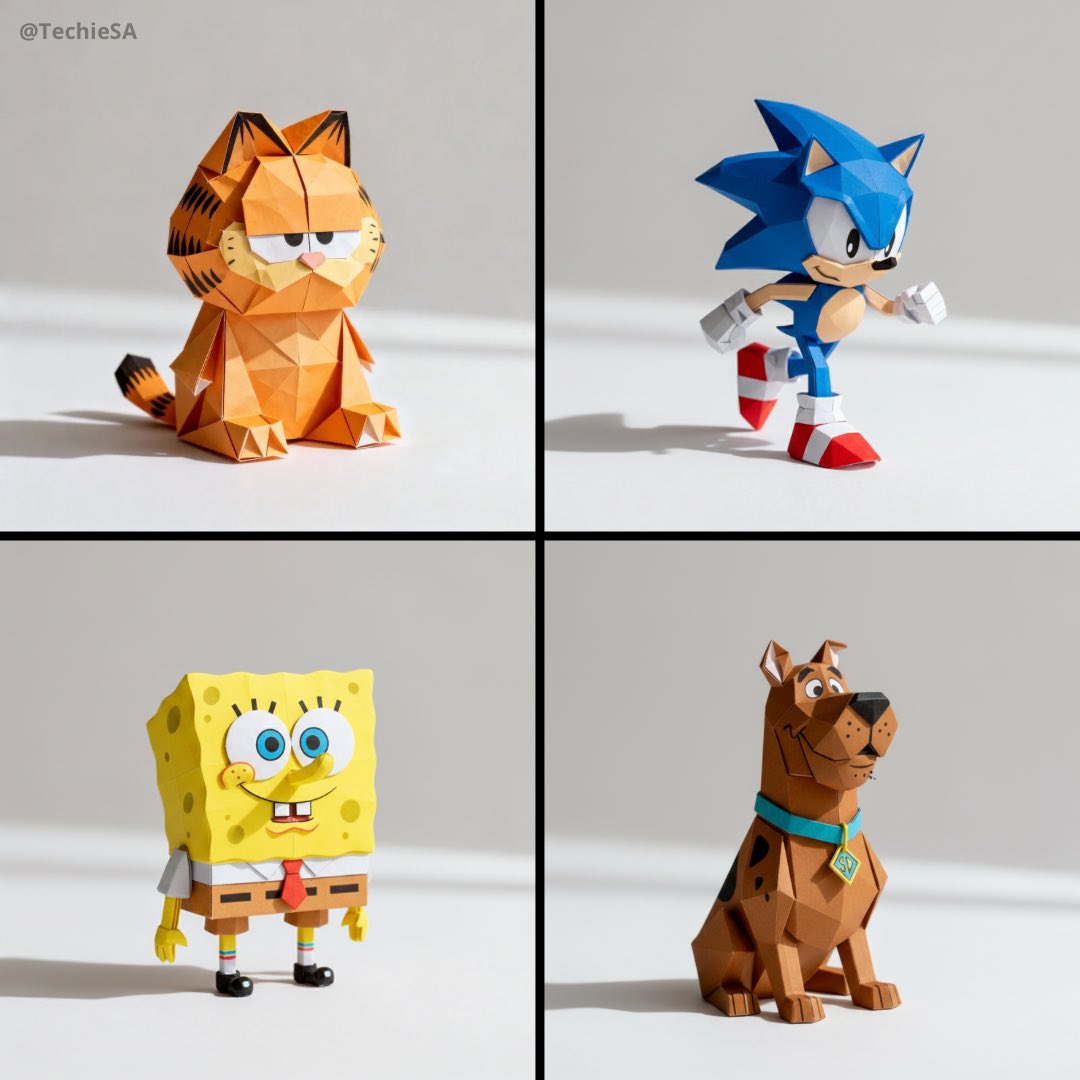 A hyper-detailed origami version of [SUBJECT], folded from high-quality…